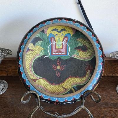Chinese cloisonne dragon bowl