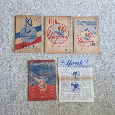 1940s New York Yankees baseball programs and scorecards