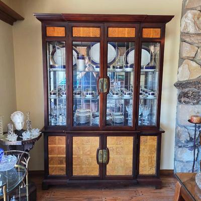 Stunning vintage lighted china cabinet