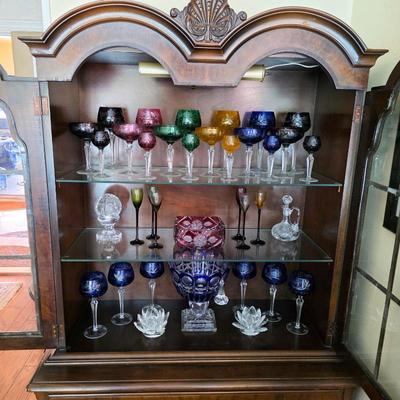 Vintage crystal wine glasses, vases, cruet and more
