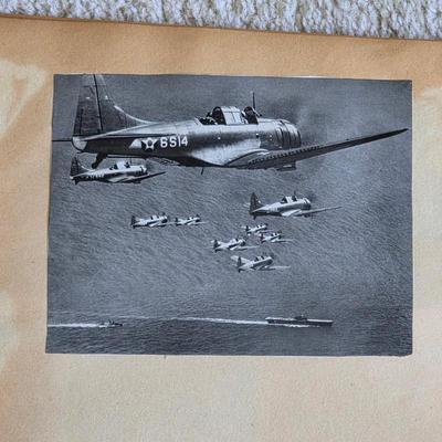 1940s World War II scrapbook, news clippings, pictures