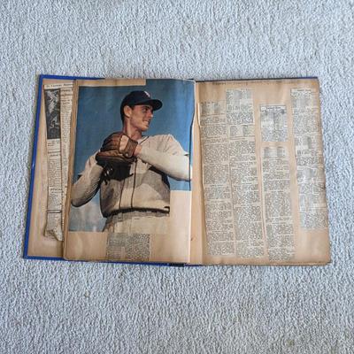 1940s 1950s sports scrapbook, baseball, basketball, football