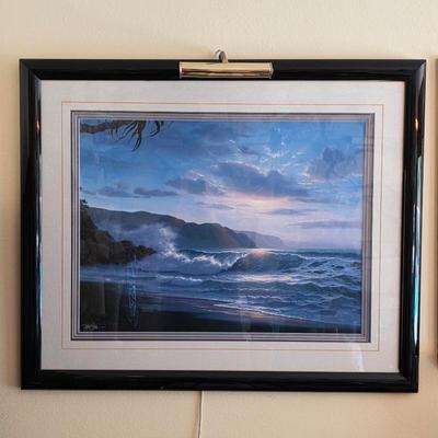 Sale Photo Thumbnail #116: Roy Gonzalez Tabora "Soft Glow of Evening Beach Waves" signed art