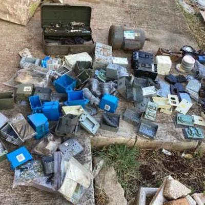 MMM216 Mystery Lot Of Junction Boxes, Electric Motor, Outlets, Circuit Breakers & More!