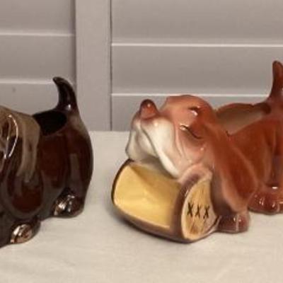 MMM078 Vintage Ceramic Dog Shaped Planter/Valet Caddies