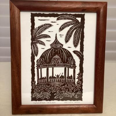 MMM069 Koa Framed “Coronation Pavilion” Picture Print By Dietrich Varez 