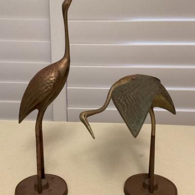 MMM103 Pair Of Vintage Brass Cranes
