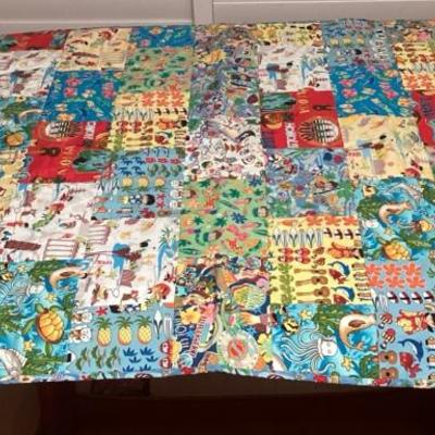MMM003 Hawaiian Patchwork Quilt Blanket New