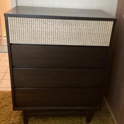 MMM134 Vintage Black Wooden Chest Of Drawers