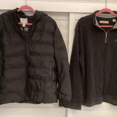 MMM016 Men’s Tommy Bahama Pull Over & H & M Puffer Jacket Size XL