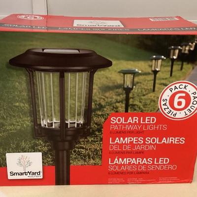 MMM163 Six Pack Of Smart Yard Solar LED Pathway Lights New