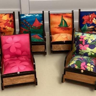 MMM166 Eight Vintage Rocking Chair Shaped Pincushions & Notions Storage New