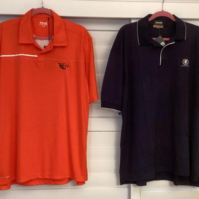 MMM085 Two Men’s Oregon Beavers & Caesars Polo Style/Golf Shirts XL New