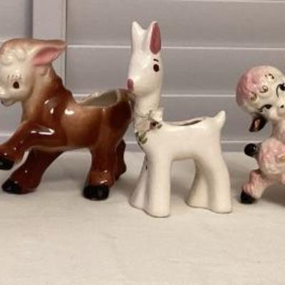 MMM079 Vintage Ceramic Animal Shaped Planters