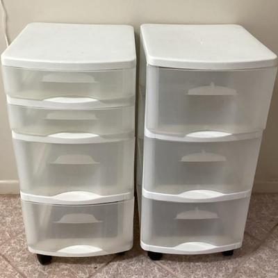MMM187 Two Plastic Chest Of Drawers Storage