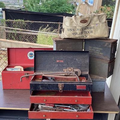 MMM231 Mystery Lot Of Metal Toolboxes, Ammo Boxes & More!