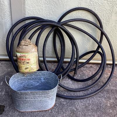 MMM235 Garden Hose, Gardening Jute Twine & Metal Bucket