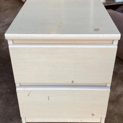 MMM222 Light Colored Nightstand With Two Drawers