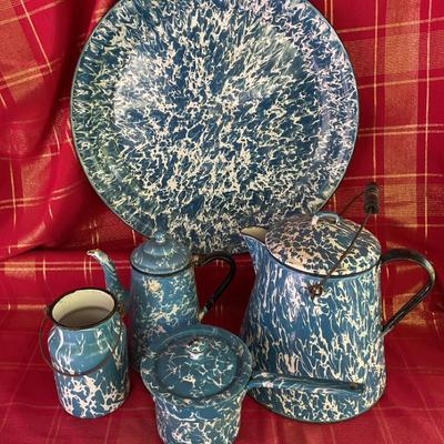 Blue & White Enamelware Graniteware