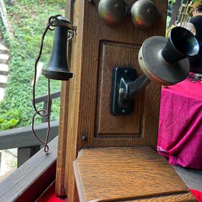 Antique Hand Crank Telephone - Excellent Condition