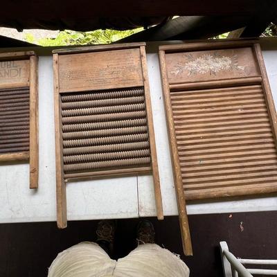 Lot Of 3 Antique Washboards