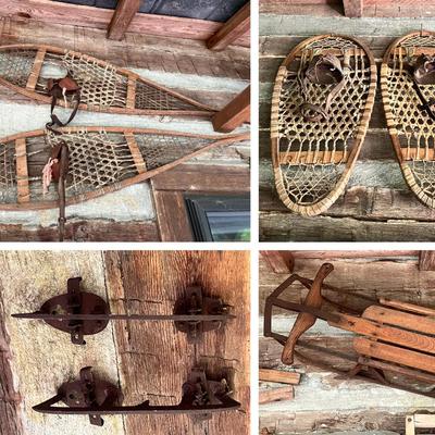 Antique Winter Sports Gear & Snowshoes