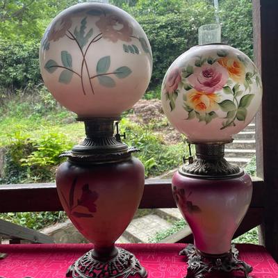 Floral Hurricane Lamps