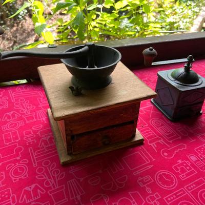 Lot Of 2 Antique Coffee Bean Grinders
