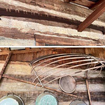 Historic Homestead Tools: Crosscut Saw & Grain Cradle