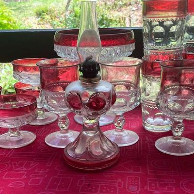 Vintage King's Crown Ruby Flash Glass Collection
