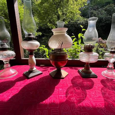Antique /Vintage Oil Lamps - Lot Of 5 