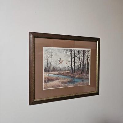 Hanging Framed Duck Woodland Scene
