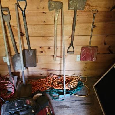 Shovels, Ax,  Lawnmower, Outdoor Extension Cords