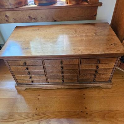 Wood Table with Drawers