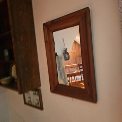 Hanging Wood Framed Mirror