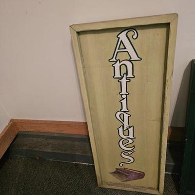 Wooden Antiques Sign