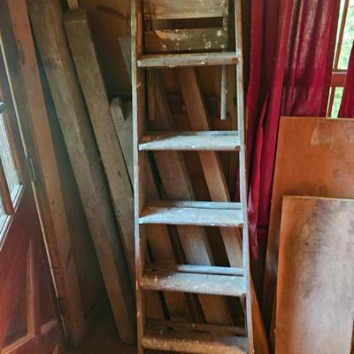 Folding Wooden Ladder