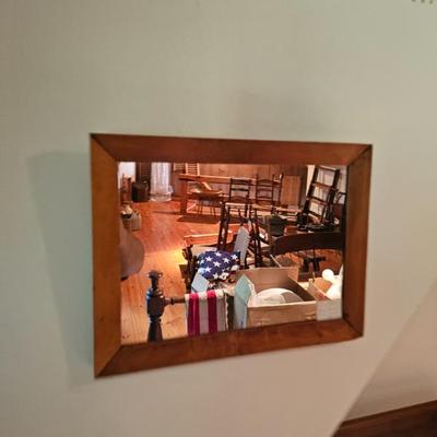 Wood Framed Hanging Mirror