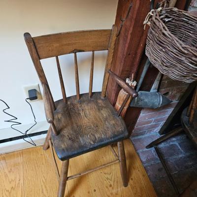 Wood Chair, Straw Broom