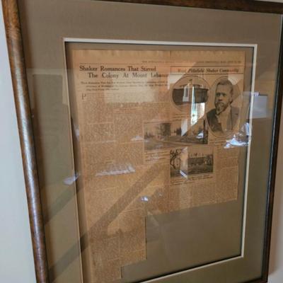 Framed Newspaper Article
