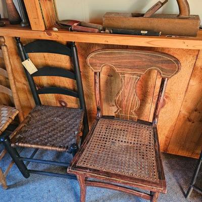 Wood and Wicker Chairs