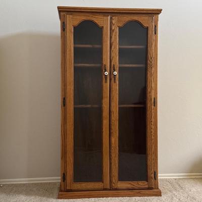 Glass Door Oak Bookcase