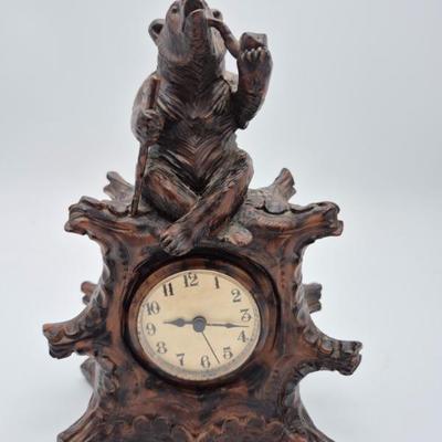 Lot 90 black forest bear clock