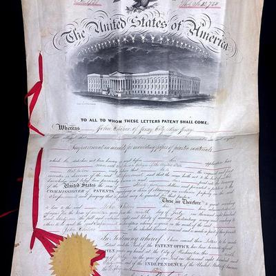 The United States of America Patent of 1861