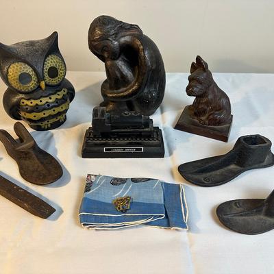 Vintage Kneeling Girl Sculpture, E&J Locomotive, Chessie Hankerchief, Cast Iron Molds And More