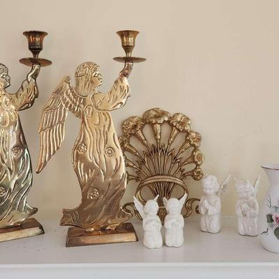 Angel Figurines And Candle Holders