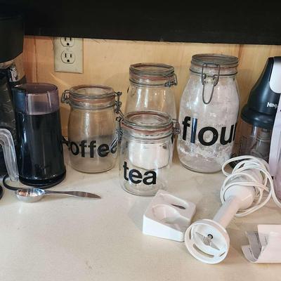 Coffee Maker, Grinder And Canisters 