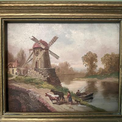 Landscape Painting With Windmill