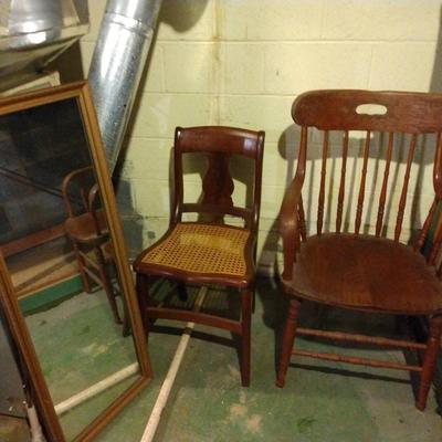 Vintage Chairs And Mirror