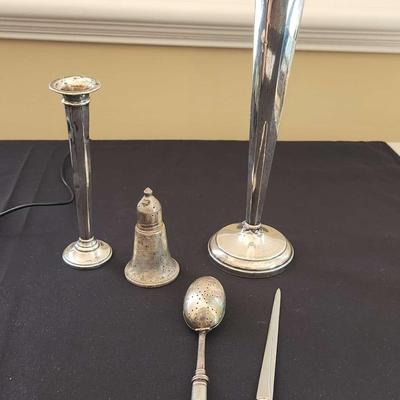 Weighted Sterling Silver Vases And More